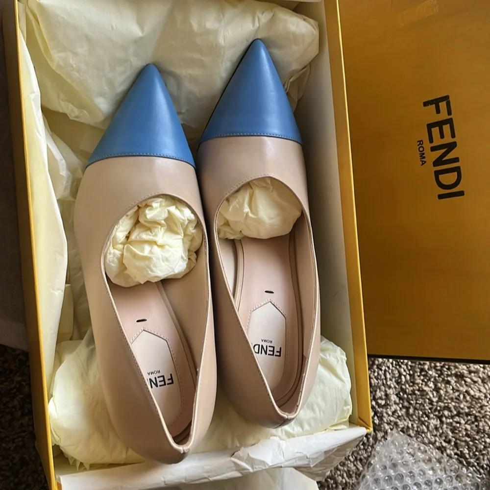 Authentic Fendi Leather multi colored Heels EU size 38, US size 7.5 - NWOT - Picture 11 of 11